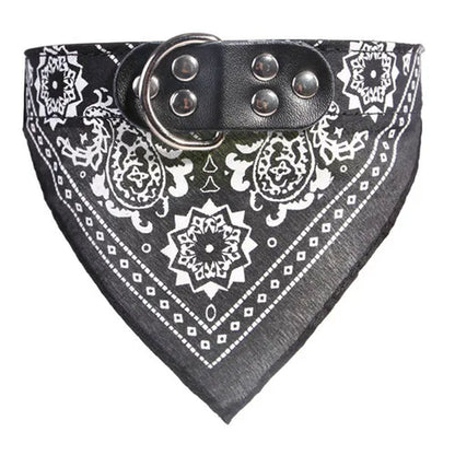 Adjustable Dog Bandana Leather Printed Soft Collar for Dog Pet Supplies Cat Scarf Collar for Chihuahua Puppy Pet Neckerchief