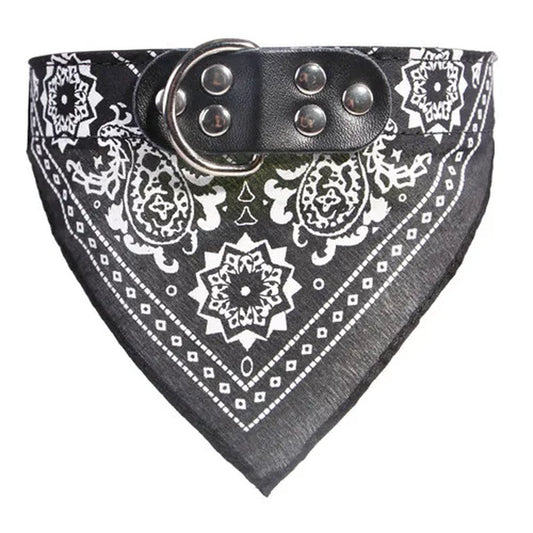 Adjustable Dog Bandana Leather Printed Soft Collar for Dog Pet Supplies Cat Scarf Collar for Chihuahua Puppy Pet Neckerchief